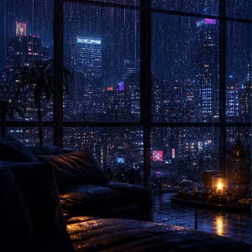 Rainy neon city ambient collection
