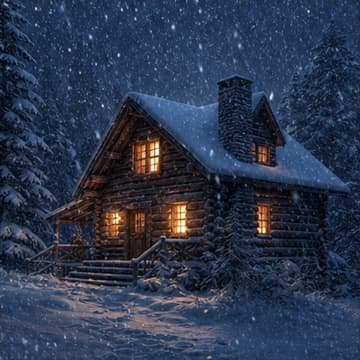 Snowy cabin ambient collection